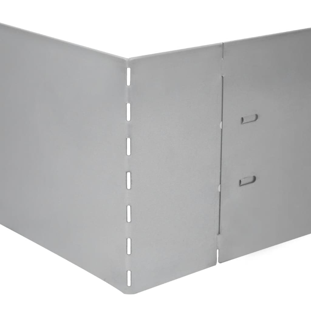 Rasenkante 20 Stk. Flexible Beeteinfassung 100x15 cm Verzinkter Stahl silber