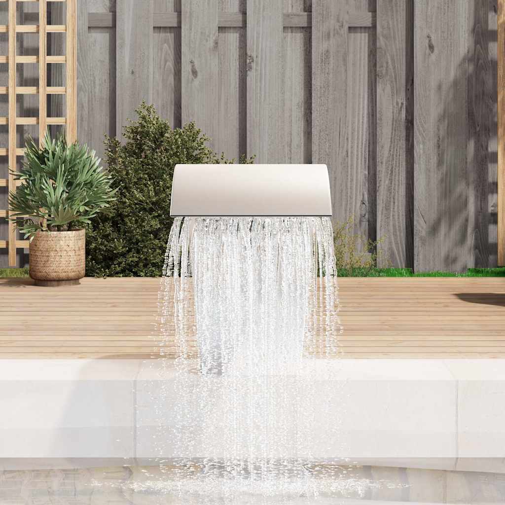 Wasserfall Pool-Fontäne Edelstahl 30x60x45 cm Gartenteich Bachlauf Schwalldusche