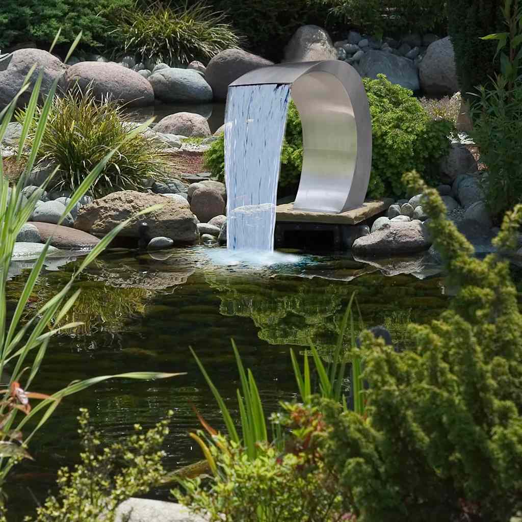 Wasserfall Pool-Fontäne Edelstahl 30x60x45 cm Gartenteich Bachlauf Schwalldusche