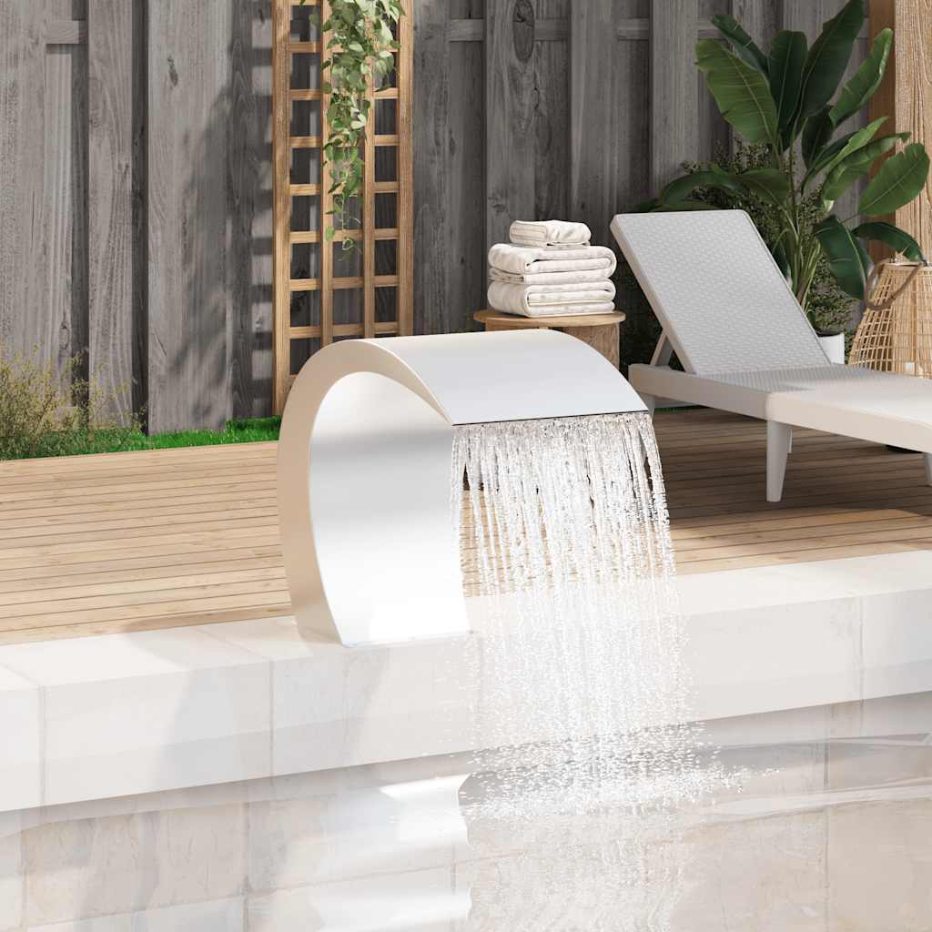 Wasserfall Pool-Fontäne Edelstahl 30x60x45 cm Gartenteich Bachlauf Schwalldusche