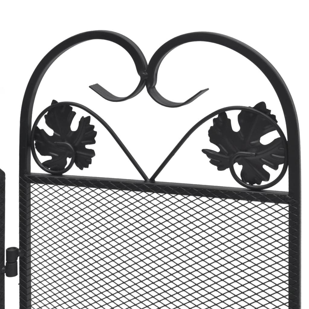 Funkenschutzgitter 3-teilig Eisen Schwarz 102 x 61 cm klappbar