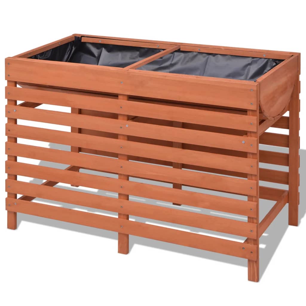 Hochbeet 100x50x71 cm Blumenkasten Tannenholz lasiert Braun Pflanzkübel