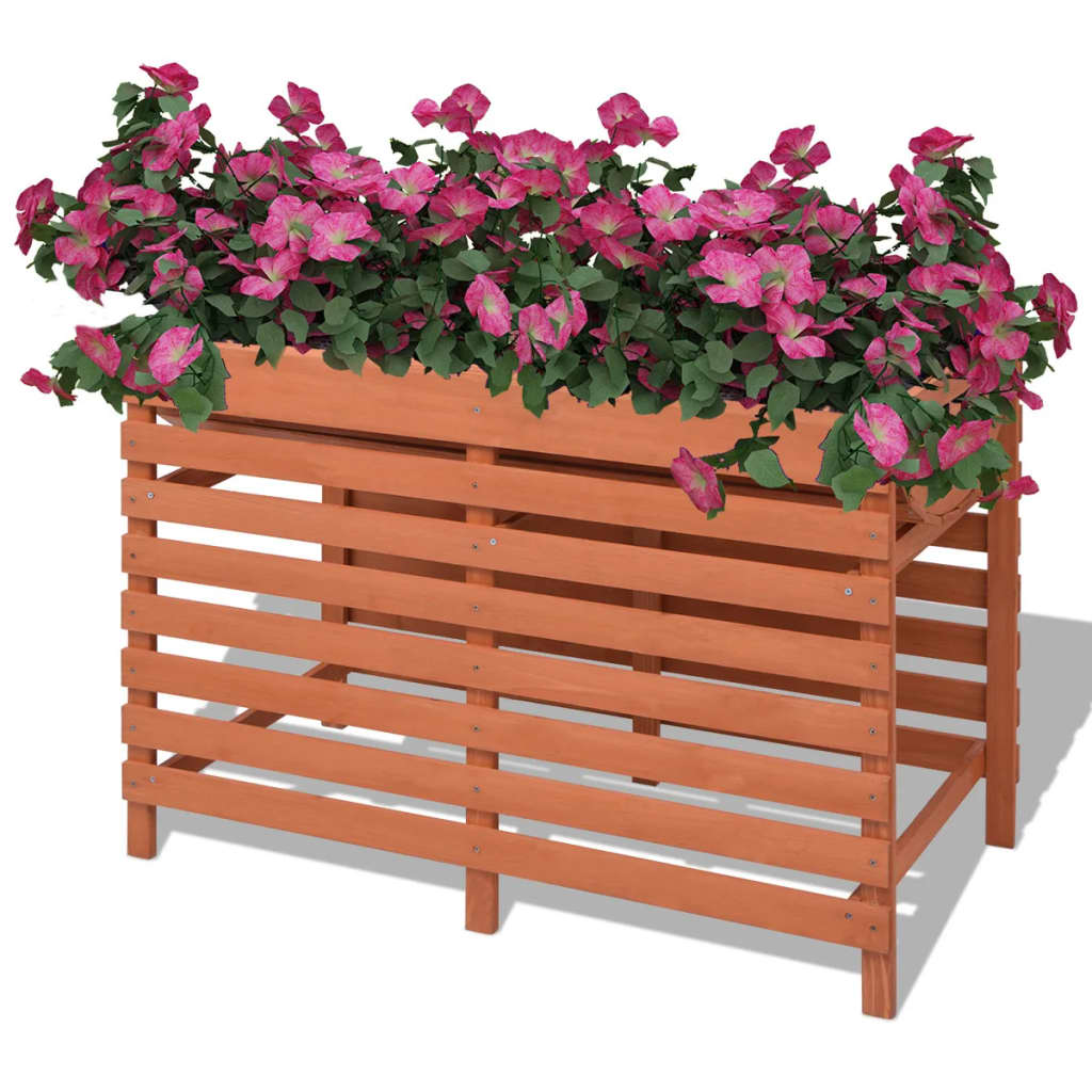 Hochbeet 100x50x71 cm Blumenkasten Tannenholz lasiert Braun Pflanzkübel