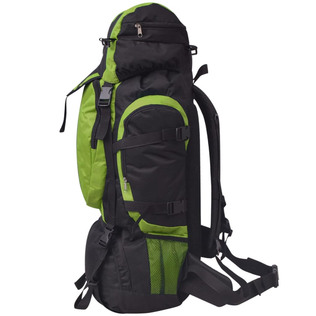 Rucksack Wanderrucksack XXL 75 L schwarz grün 600D Polyester Camping Trekking