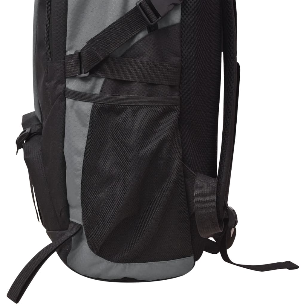 Rucksack 40 L Schwarz und Grau 32 x 22 x 53 cm wasserabweisend Wandern Camping