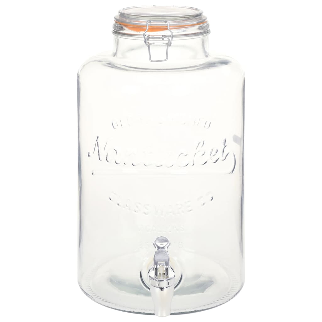 Getränkespender XXL Wasserspender Glas 8 L mit Zapfhahn Saftspender