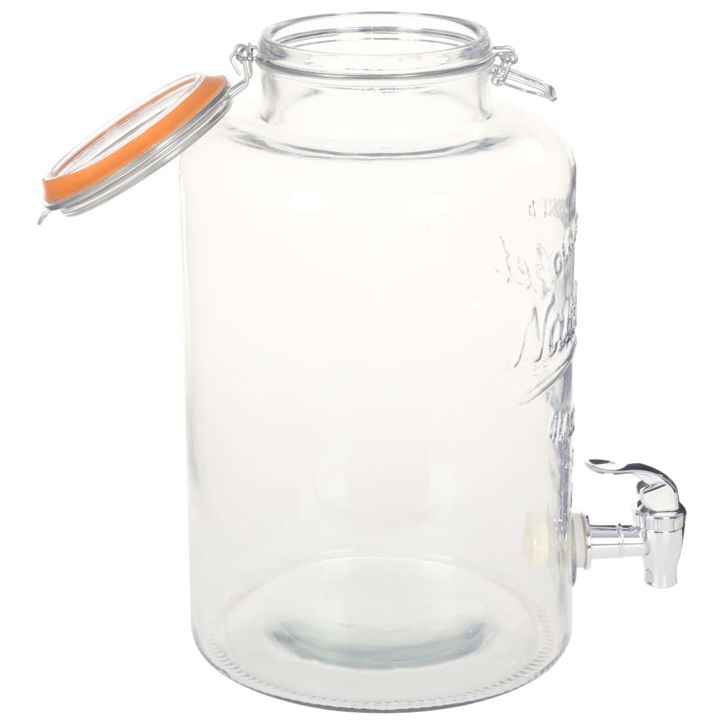 Getränkespender XXL Wasserspender Glas 8 L mit Zapfhahn Saftspender