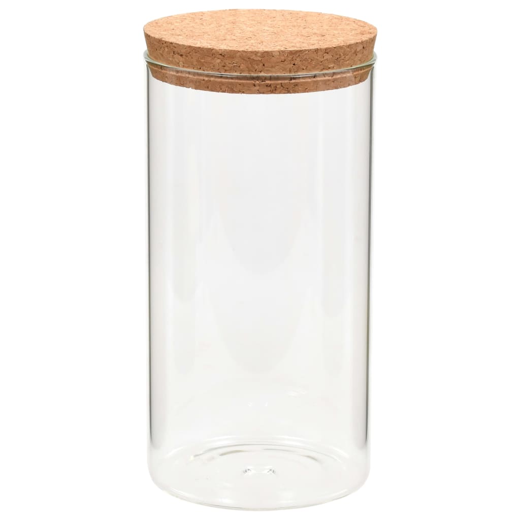 Vorratsgläser mit Korkdeckel 6 Stk. 1100 ml transparent Glas