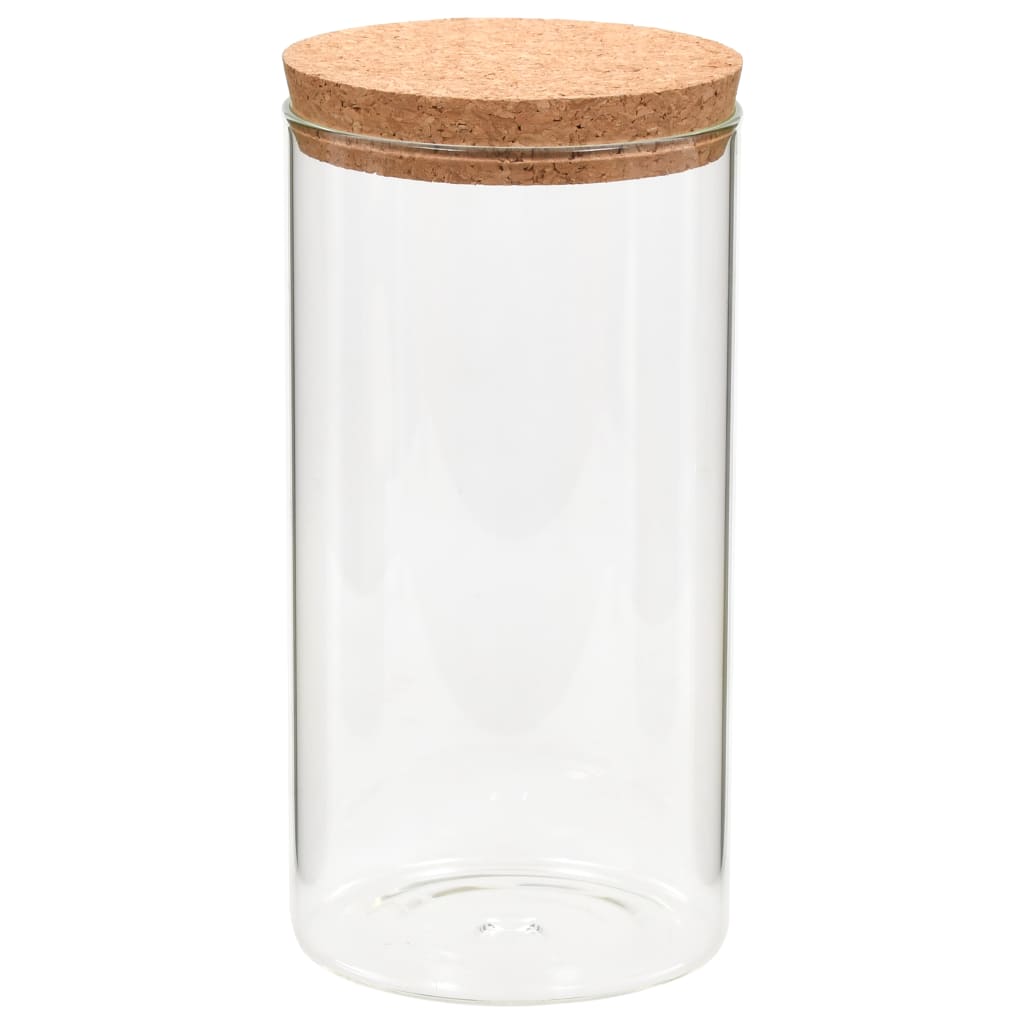 Vorratsgläser mit Korkdeckel 6 Stk. 1400 ml transparent Glas