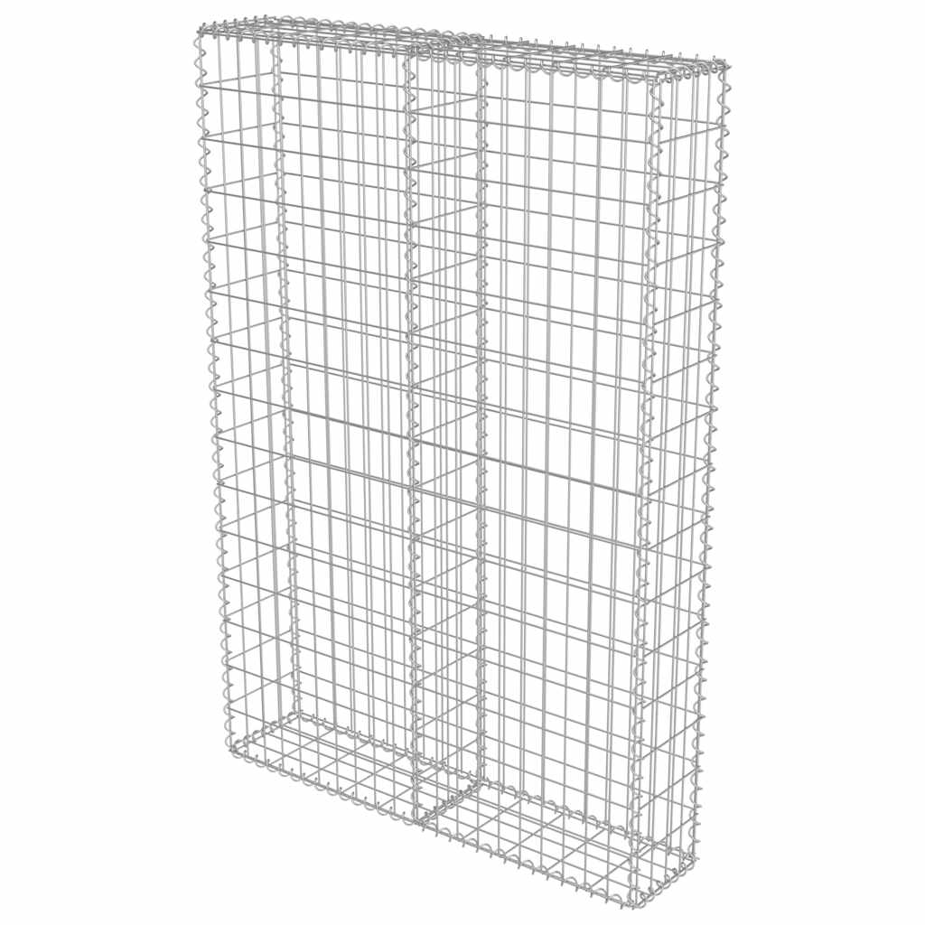 Gabionenwand Verzinkter Stahl 100×20×150 cm Gabionenzaun Drahtkorb Steinmauer Wand