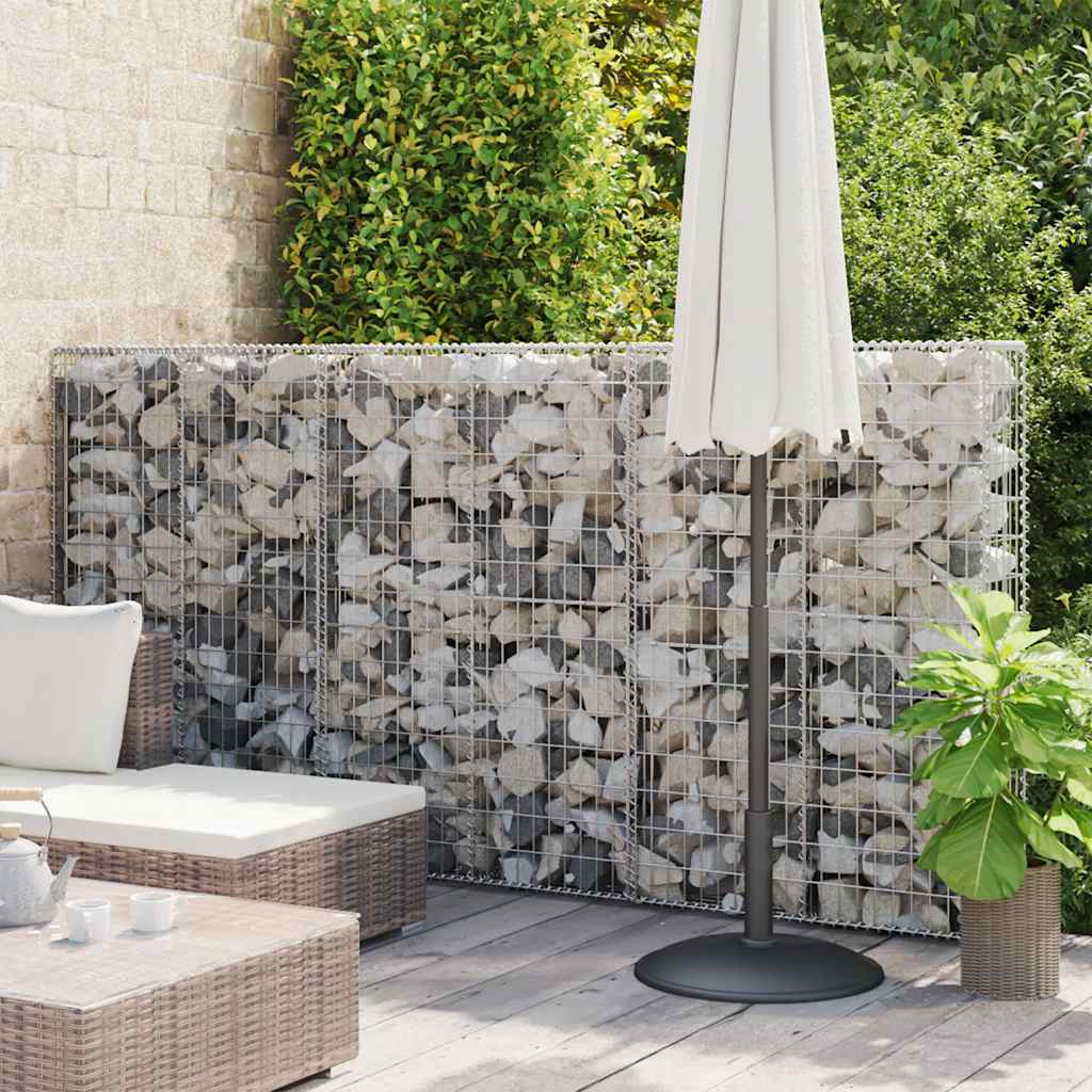 Gabionenwand Verzinkter Stahl 100×20×150 cm Gabionenzaun Drahtkorb Steinmauer Wand