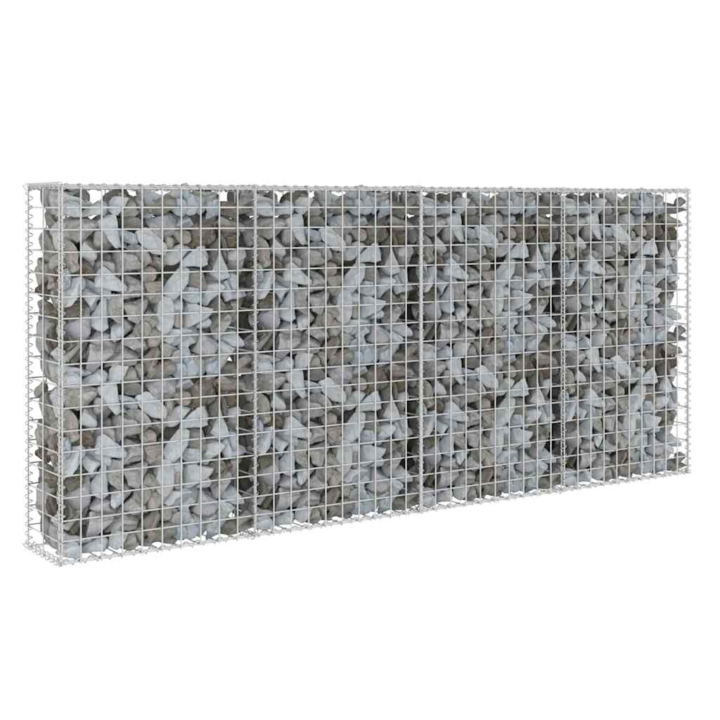 Gabionenwand Verzinkter Stahl 200×20×85 cm Gabionenzaun Drahtkorb Steinmauer Wand
