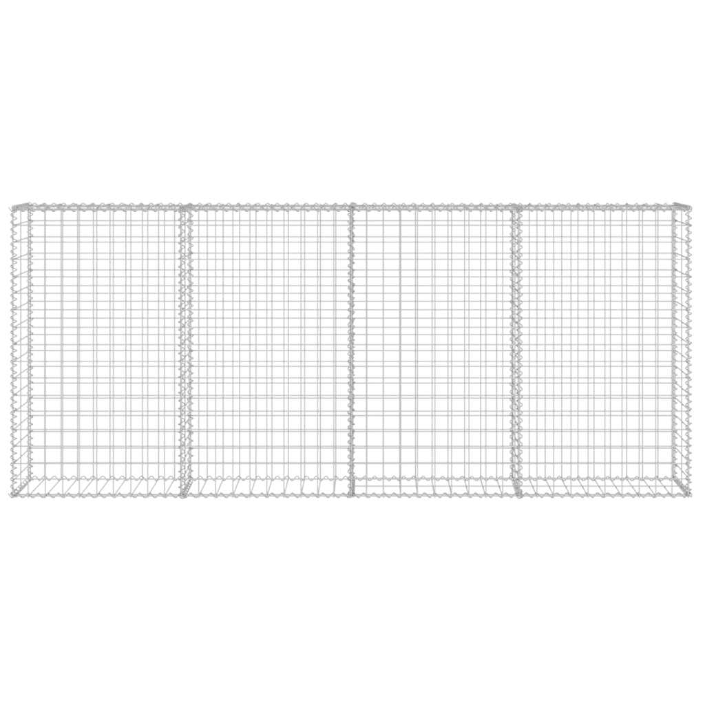 Gabionenwand Verzinkter Stahl 200×20×85 cm Gabionenzaun Drahtkorb Steinmauer Wand