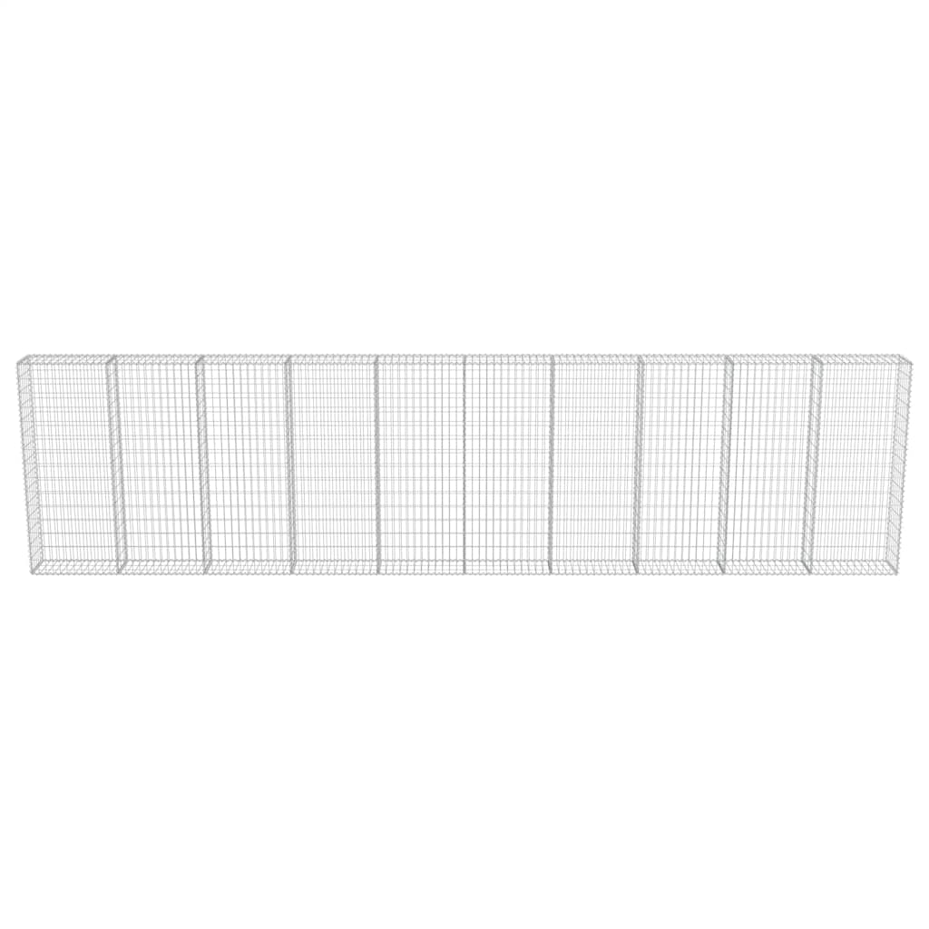 Gabionenwand Verzinkter Stahl 600×30×150 cm Gabionenzaun Drahtkorb Steinmauer