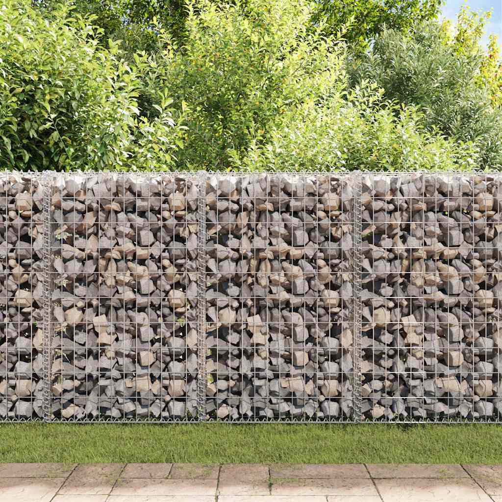 Gabionenwand Verzinkter Stahl 300×50×100 cm Gabionenzaun Drahtkorb Steinmauer Wand