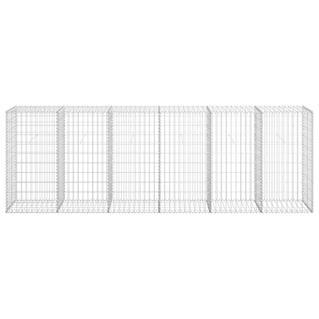Gabionenwand Verzinkter Stahl 300×50×100 cm Gabionenzaun Drahtkorb Steinmauer Wand