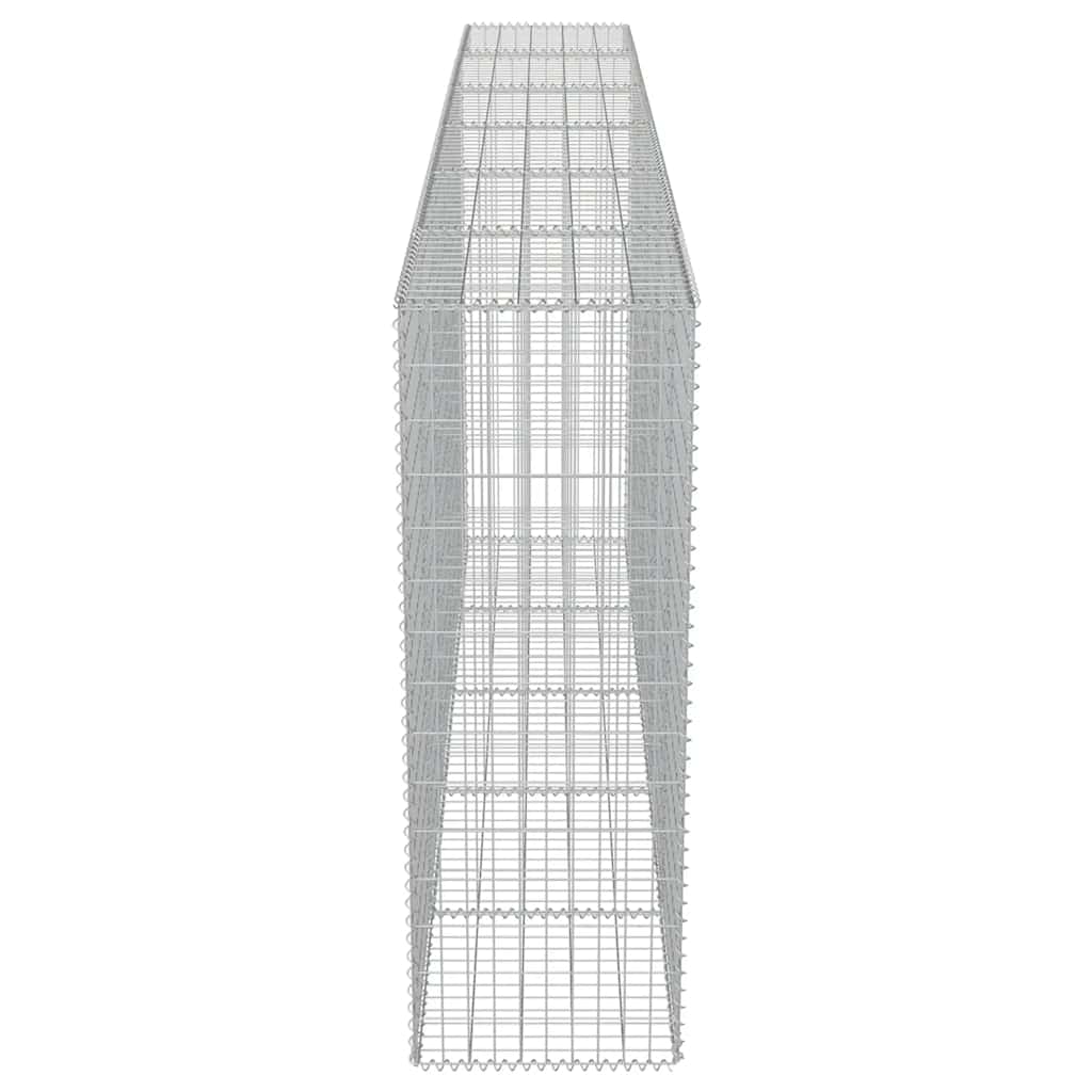 Gabionenwand Verzinkter Stahl 300×50×150 cm Gabionenzaun Drahtkorb Steinmauer