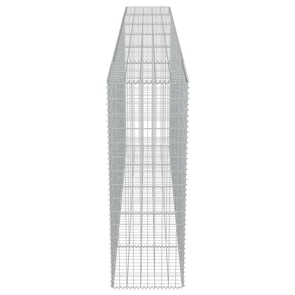 Gabionenwand Verzinkter Stahl 300×50×150 cm Gabionenzaun Drahtkorb Steinmauer