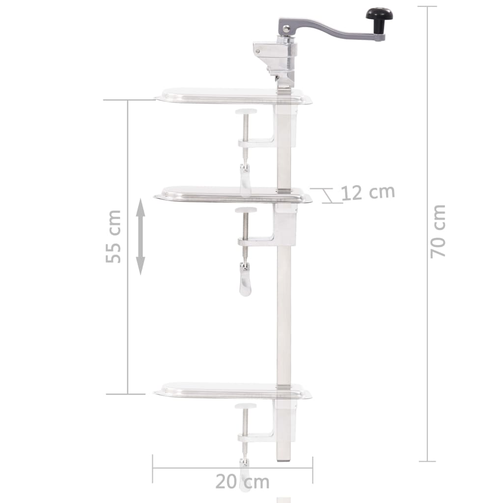 Dosenöffner Silbern 70 cm Aluminium und Edelstahl Büchsenöffner