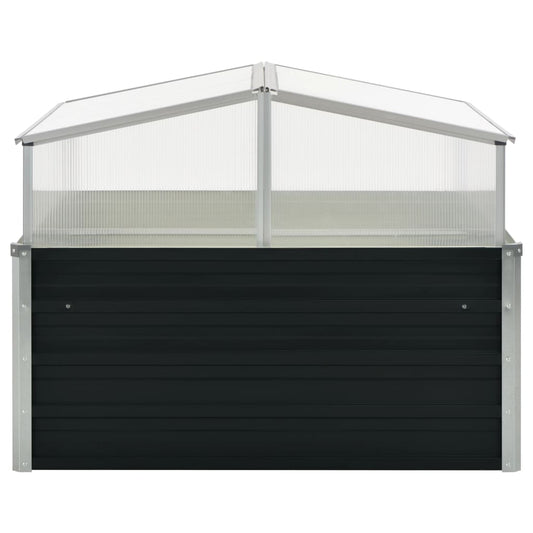 vidaXL Greenhouse Anthracite 100x100x77 cm Galvanized Steel