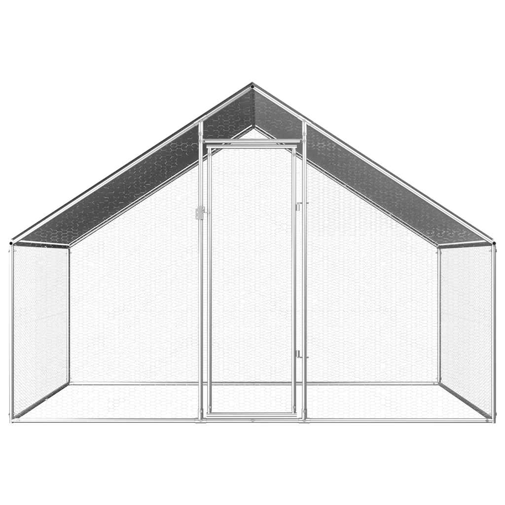 Hühnerkäfig Hühnerstall Stahl 2,75 x 2 x 1,92 m Auslauf Freigehege Tierkäfig Geflügelstall