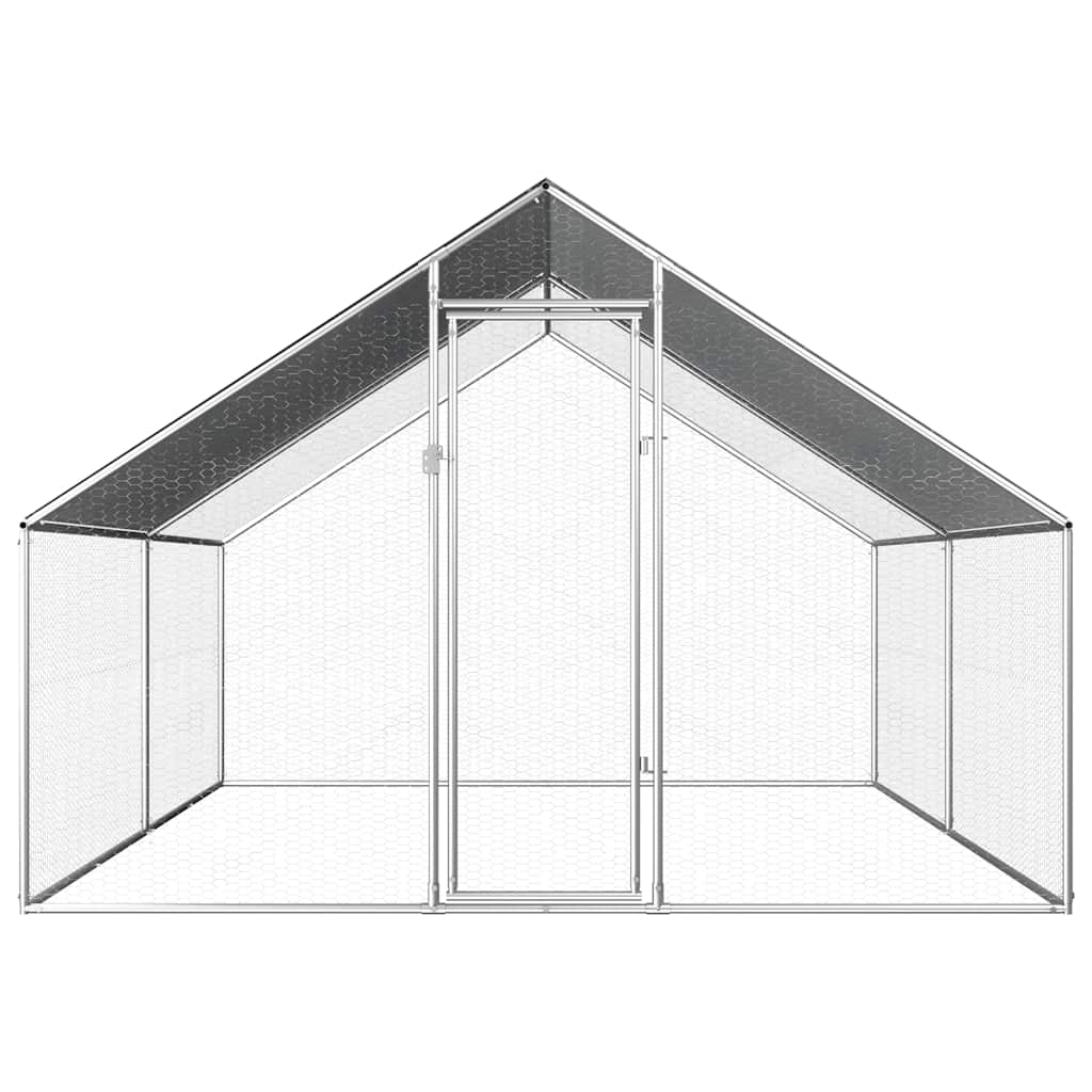 Hühnerkäfig Hühnerstall Stahl 2,75 x 4 x 1,92 m Auslauf Freigehege Tierkäfig Geflügelstall