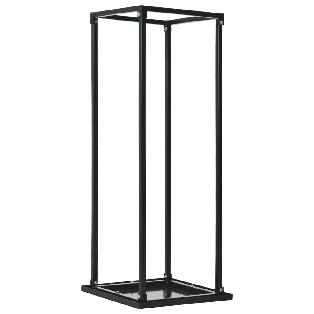 Brennholzregal Stahl Schwarz 37 x 37 x 113 cm Kaminholzlager Feuerholzhalter Boden