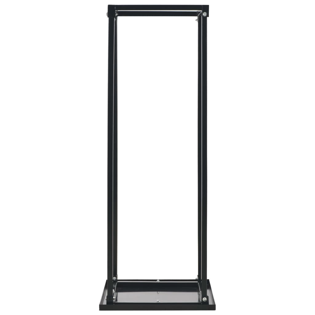 Brennholzregal Stahl Schwarz 37 x 37 x 113 cm Kaminholzlager Feuerholzhalter Boden
