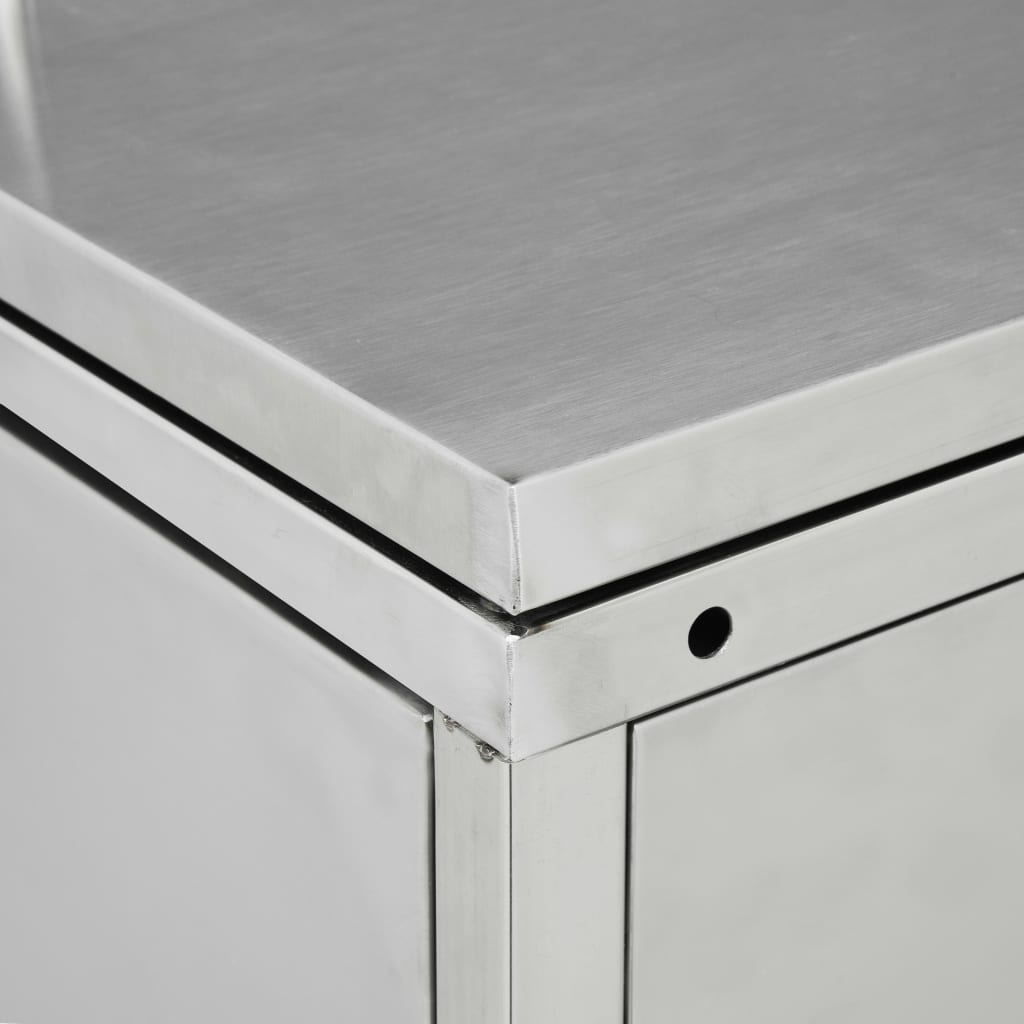 Mülltonnenbox 1 Tonne 240 L Edelstahl 69 x 77,5 x 115 cm Mülltonnenverkleidung
