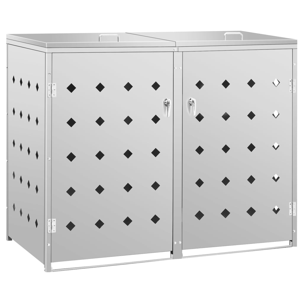 Mülltonnenbox 2 Tonnen 240 L Edelstahl 138 x 77,5 x 115 cm Mülltonnenverkleidung