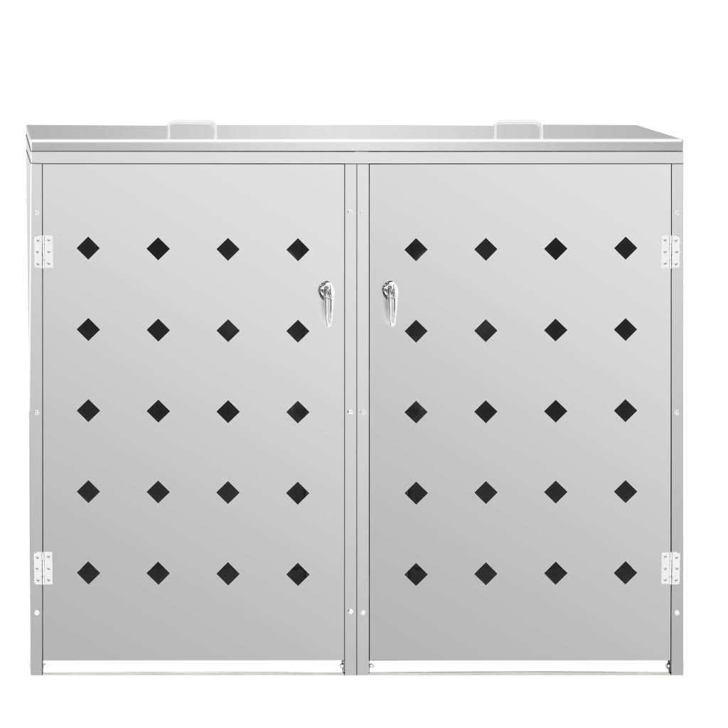 Mülltonnenbox 2 Tonnen 240 L Edelstahl 138 x 77,5 x 115 cm Mülltonnenverkleidung