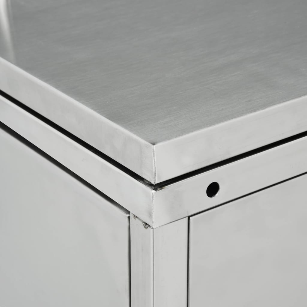 Mülltonnenbox 3 Tonnen 240 L Edelstahl 207 x 77,5 x 115 cm Mülltonnenverkleidung