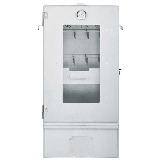 Räucherofen mit 1 kg Räuchermehl 44,5 x 29 x 83 cm silber verzinkt