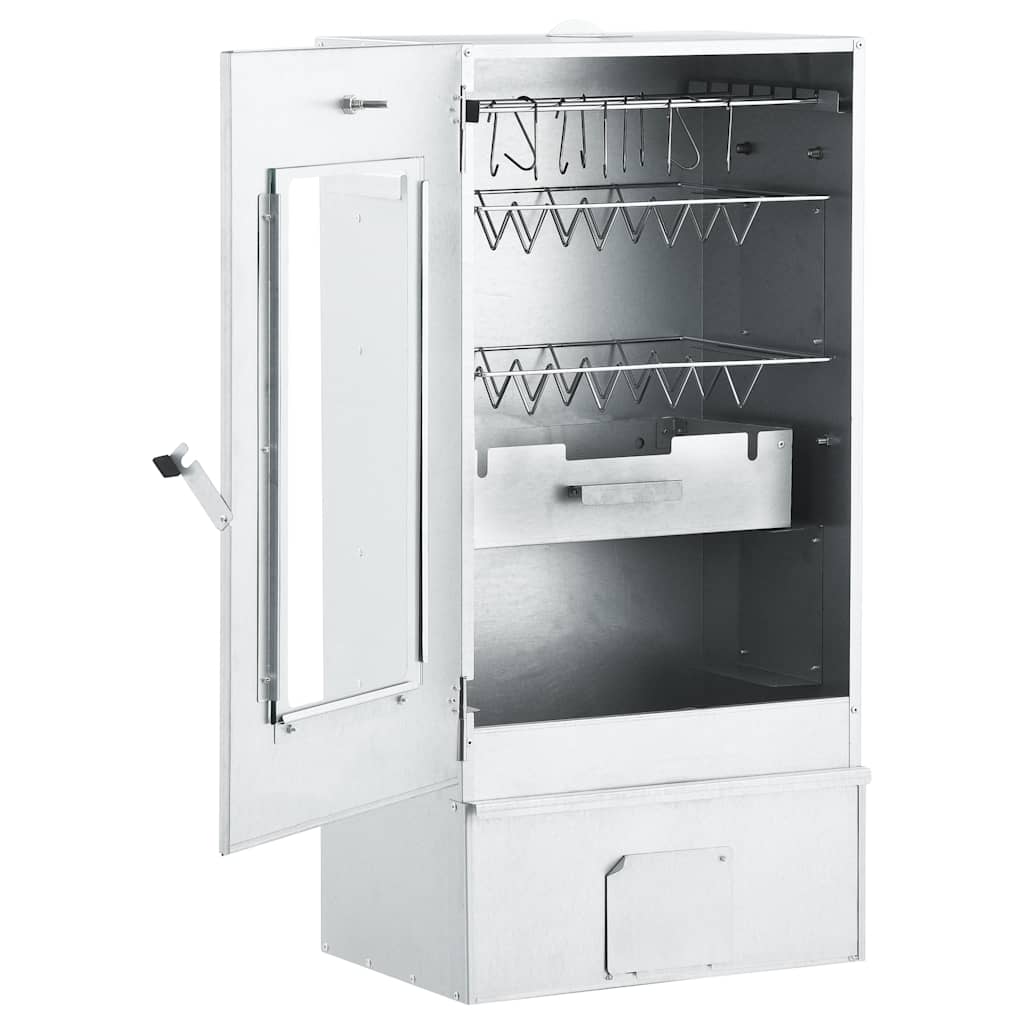 Räucherofen mit 1 kg Räuchermehl 44,5 x 29 x 83 cm silber verzinkt