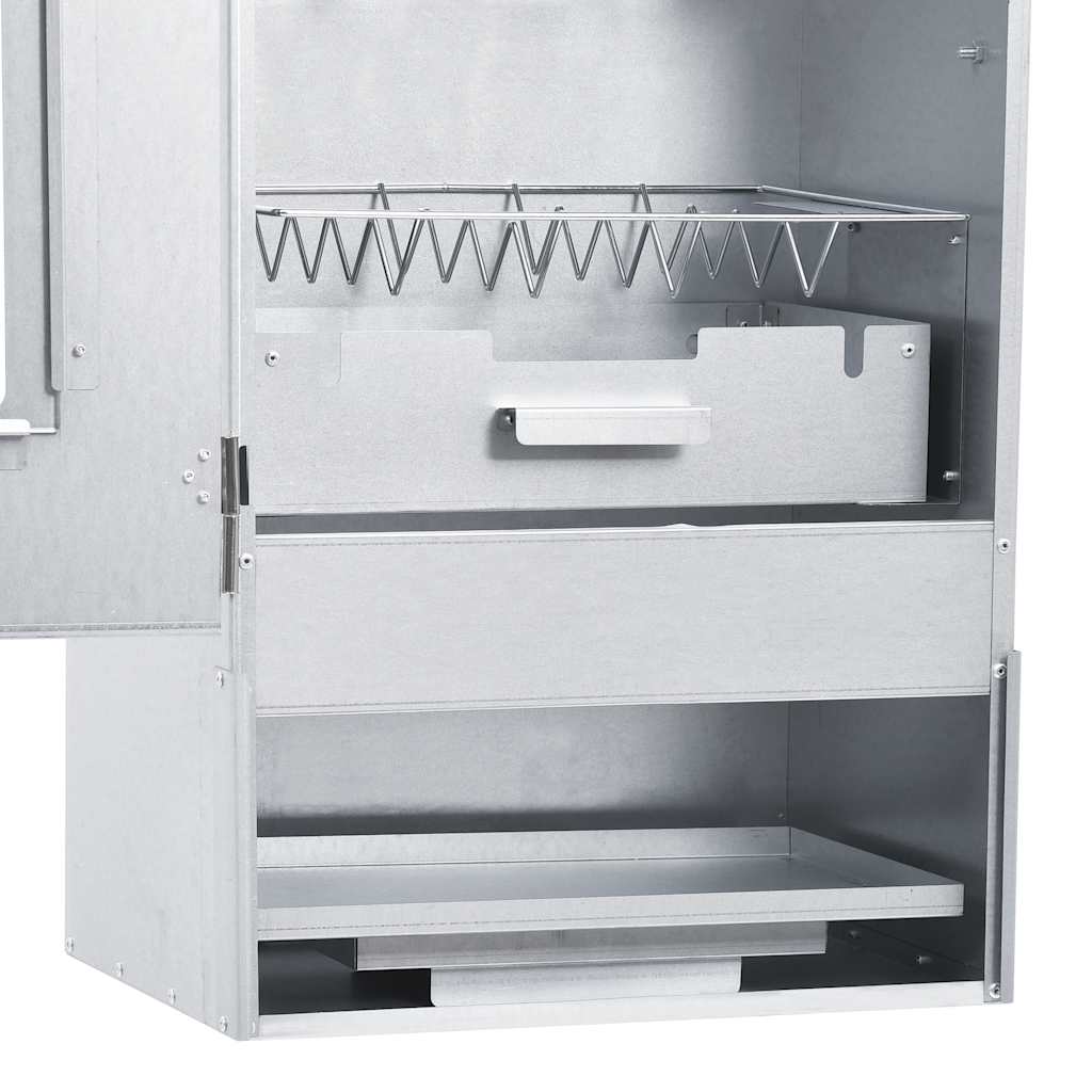 Räucherofen mit 1 kg Räuchermehl 44,5 x 29 x 83 cm silber verzinkt