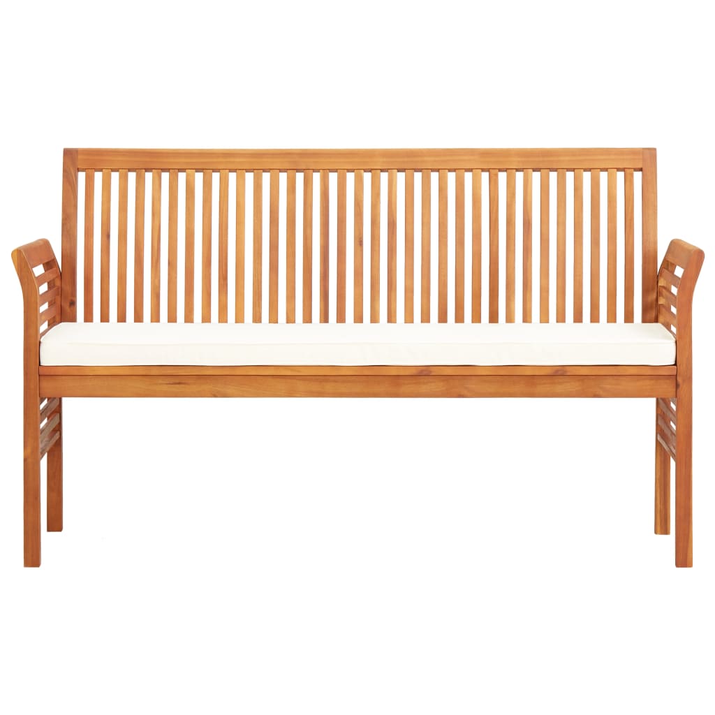 3-Sitzer Gartenbank mit Kissen 150 cm Massivholz Akazie mit Sitzkissen