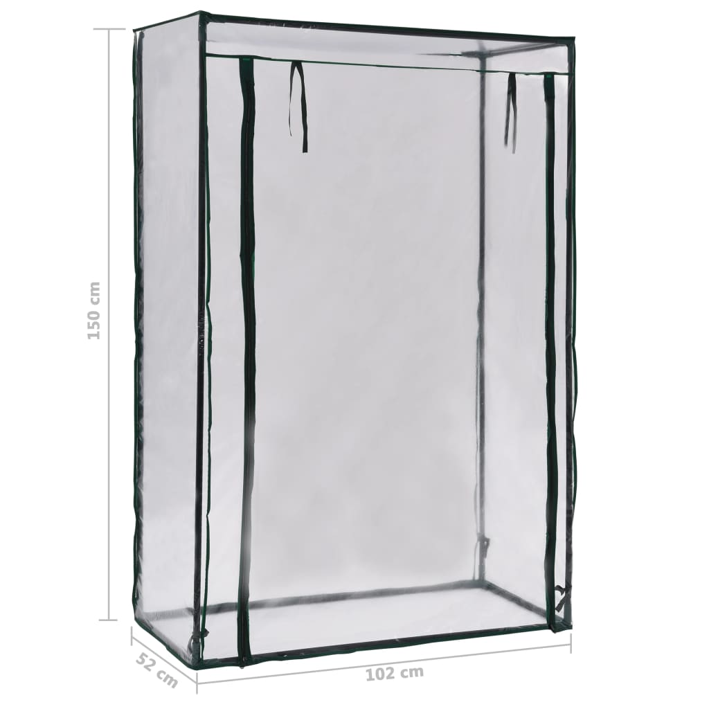 Tomaten Gewächshaus 102 x 52 x 150 cm transparent Foliengewächshaus Stahlrahmen