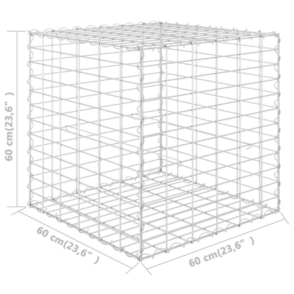 Gabionen Würfel Stahldraht 60x60x60 cm Steinkorb Gartenzaun Element Mauer Wand