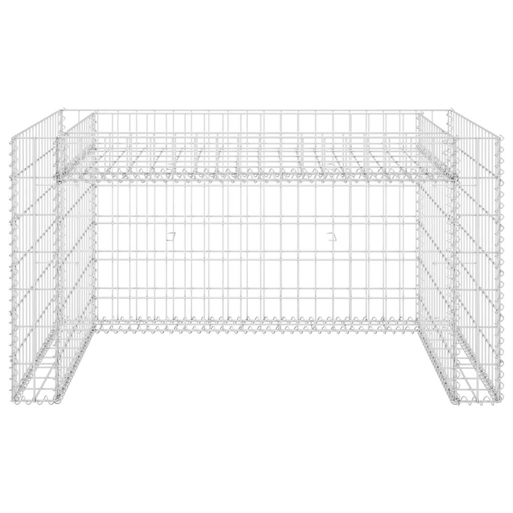 Rasenroboter-Garage mit Gabione Hochbeet 110x80x60 cm Rasenmähergarage