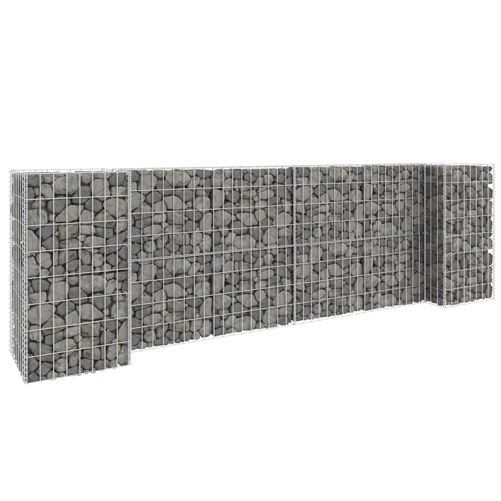 Gabionen Pflanzkorb H-Form Stahldraht 260x40x80 cm verzinkt Gabionenwand Pflanzkasten