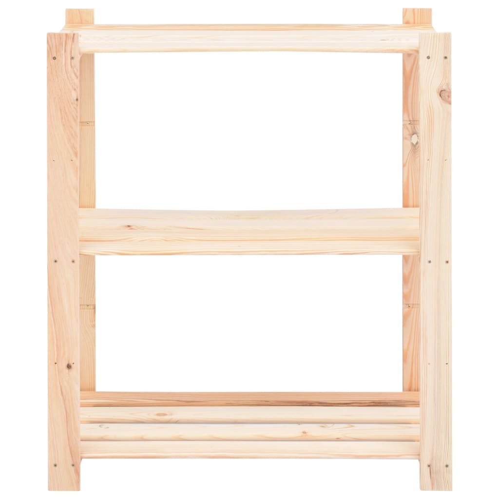 Lagerregal mit 3 Böden 80x38x90 cm Kiefer Massivholz 150 kg Holzregal