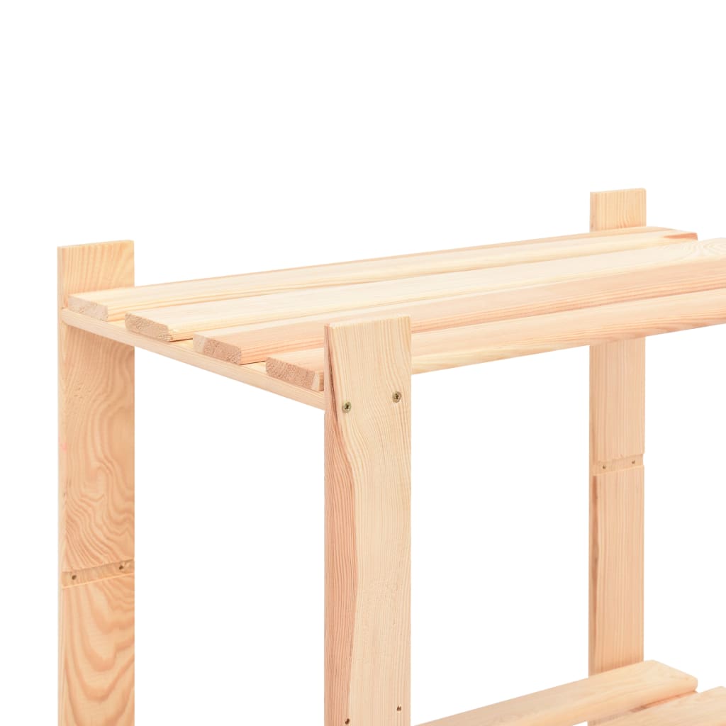 Lagerregal mit 3 Böden 80x38x90 cm Kiefer Massivholz 150 kg Holzregal