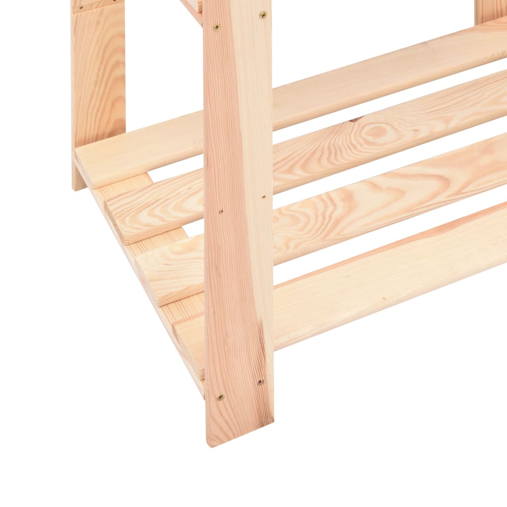 Lagerregal mit 3 Böden 80x38x90 cm Kiefer Massivholz 150 kg Holzregal