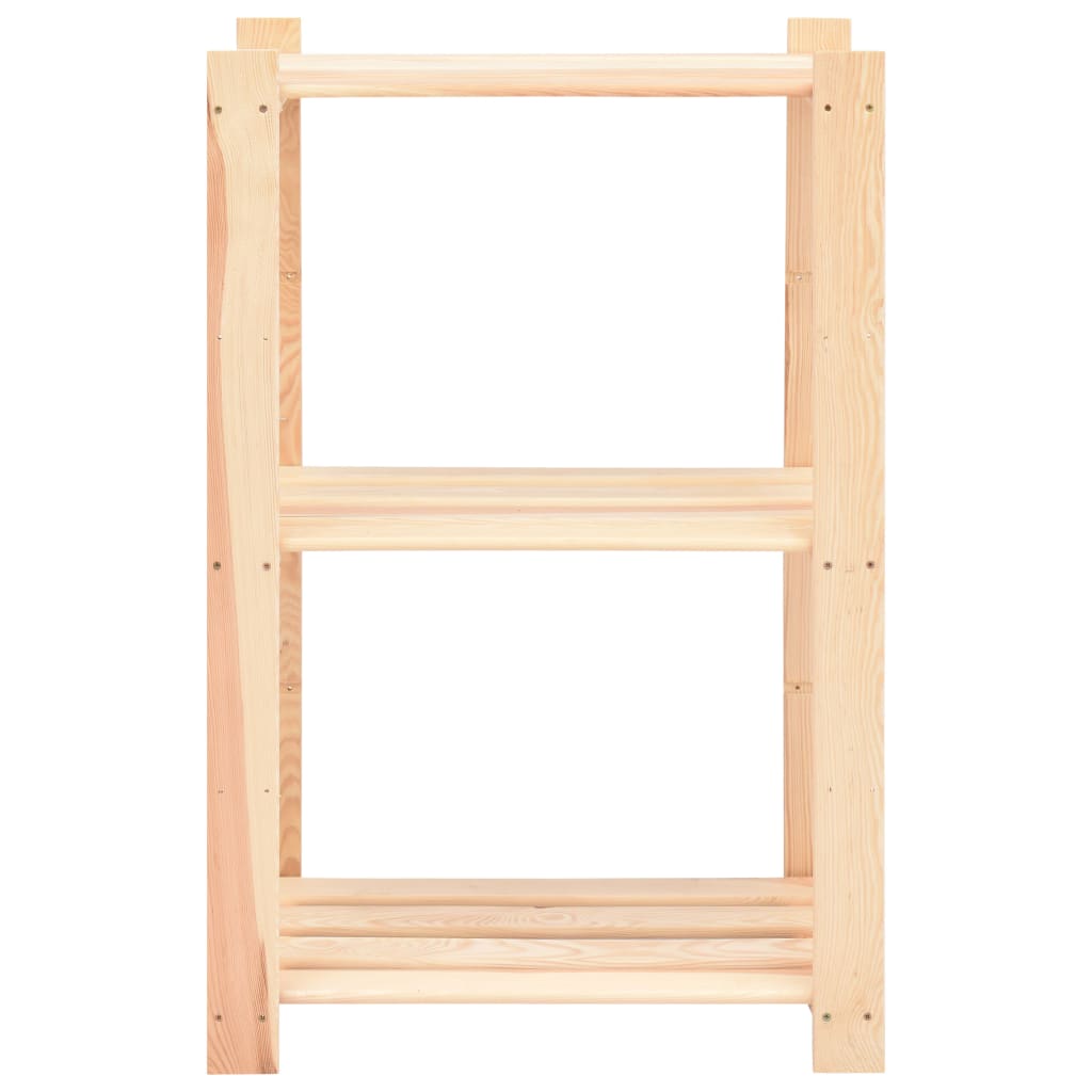 Lagerregal mit 3 Böden 60x38x90 cm Kiefer Massivholz 150 kg Holzregal