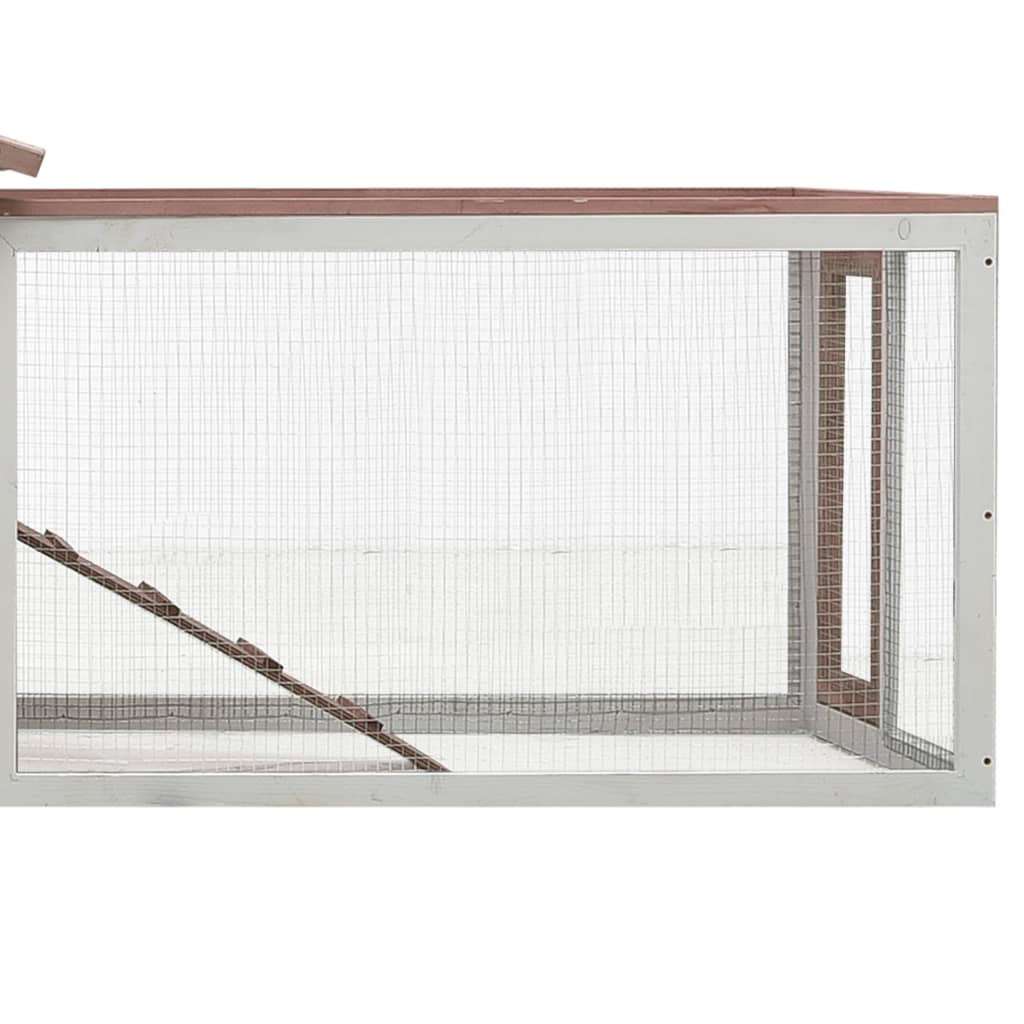 Kaninchenstall Mokka 303 x 60 x 86 cm Kiefer & Tanne Massivholz
