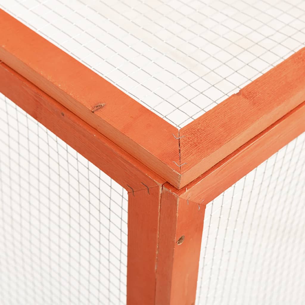 Kaninchenstall 124x120x60 cm Massivholz Tanne Kleintierstall Meerschweinchen