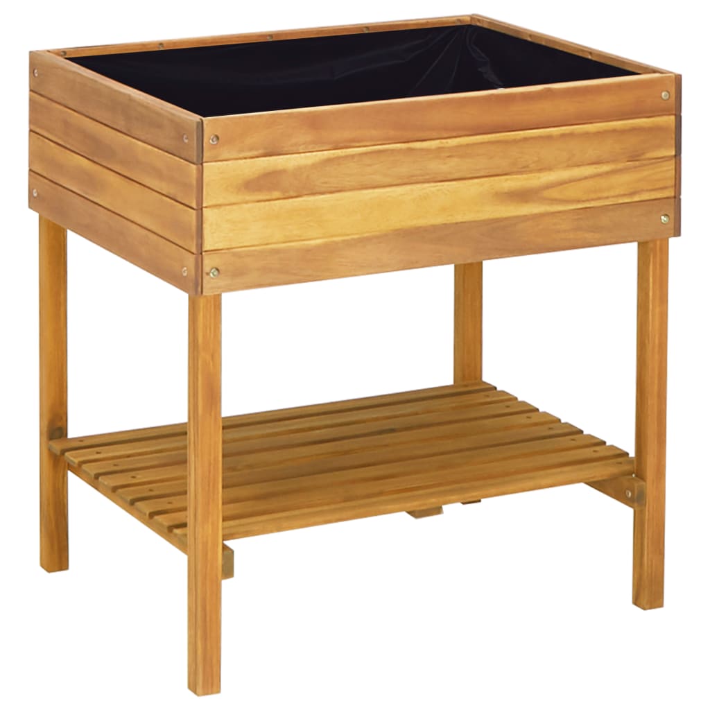 Hochbeet 78,5 x 58,5 x 78,5 cm Massivholz Akazie Braun Hellbraun Blumenkübel