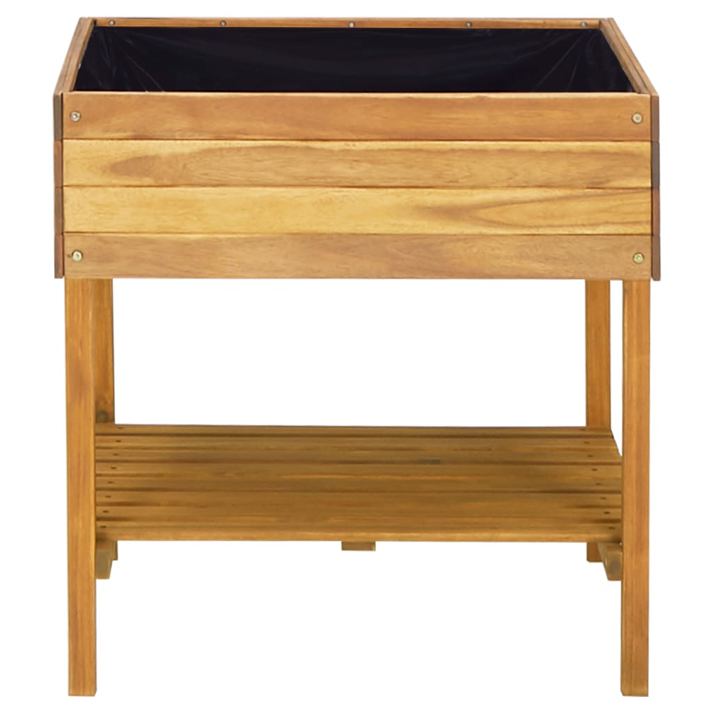 Hochbeet 78,5 x 58,5 x 78,5 cm Massivholz Akazie Braun Hellbraun Blumenkübel