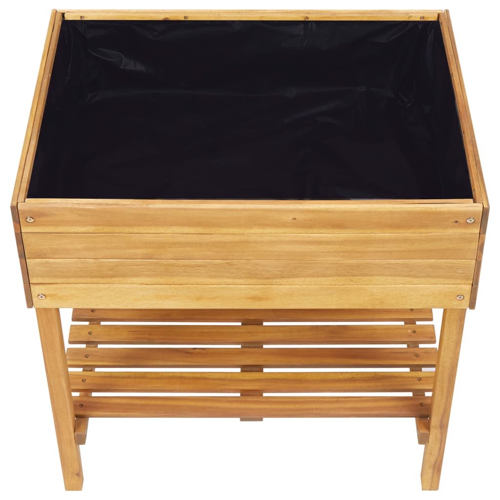 Hochbeet 78,5 x 58,5 x 78,5 cm Massivholz Akazie Braun Hellbraun Blumenkübel