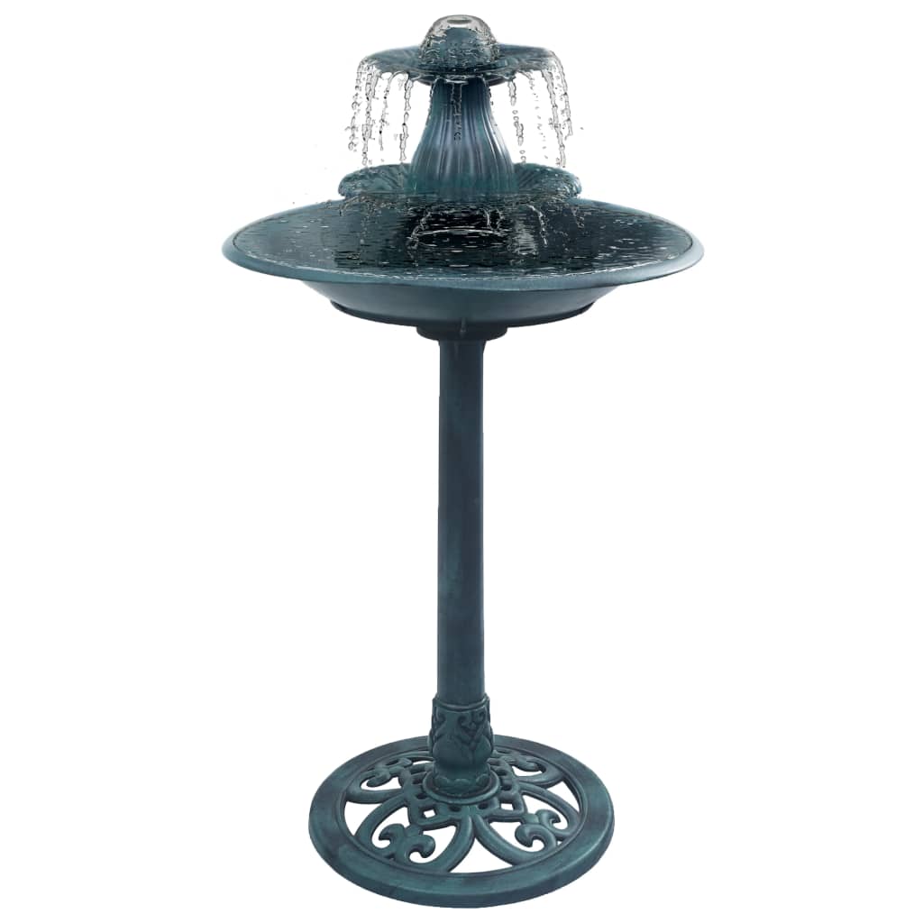 Vogelbad mit Springbrunnen Grün 50x91 cm Kunststoff Vogeltränke